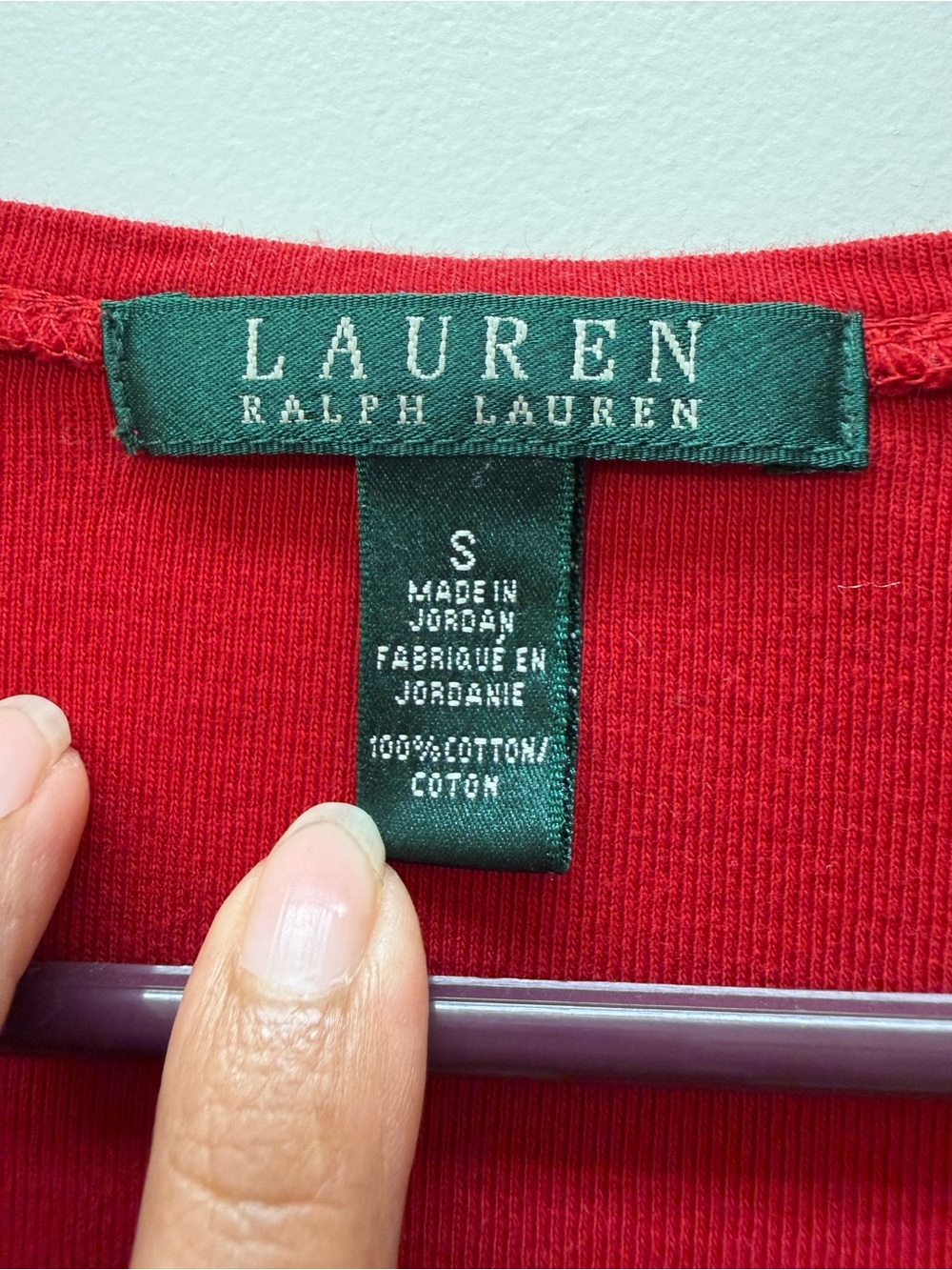 Lauren Ralph Lauren Red V-Neck Long-Sleeve Top - Picture 4 of 4
